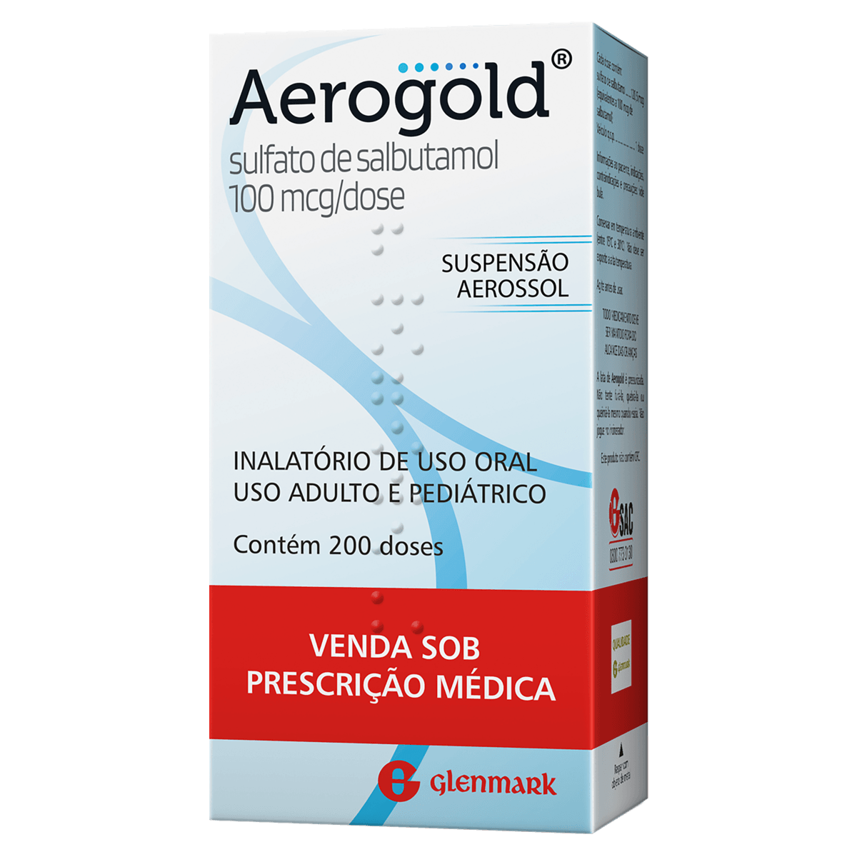 Sulfato de salbutamol 100mcg - para o tratamento de asma. Imagem meramente ilustrativa.  por Reprodução