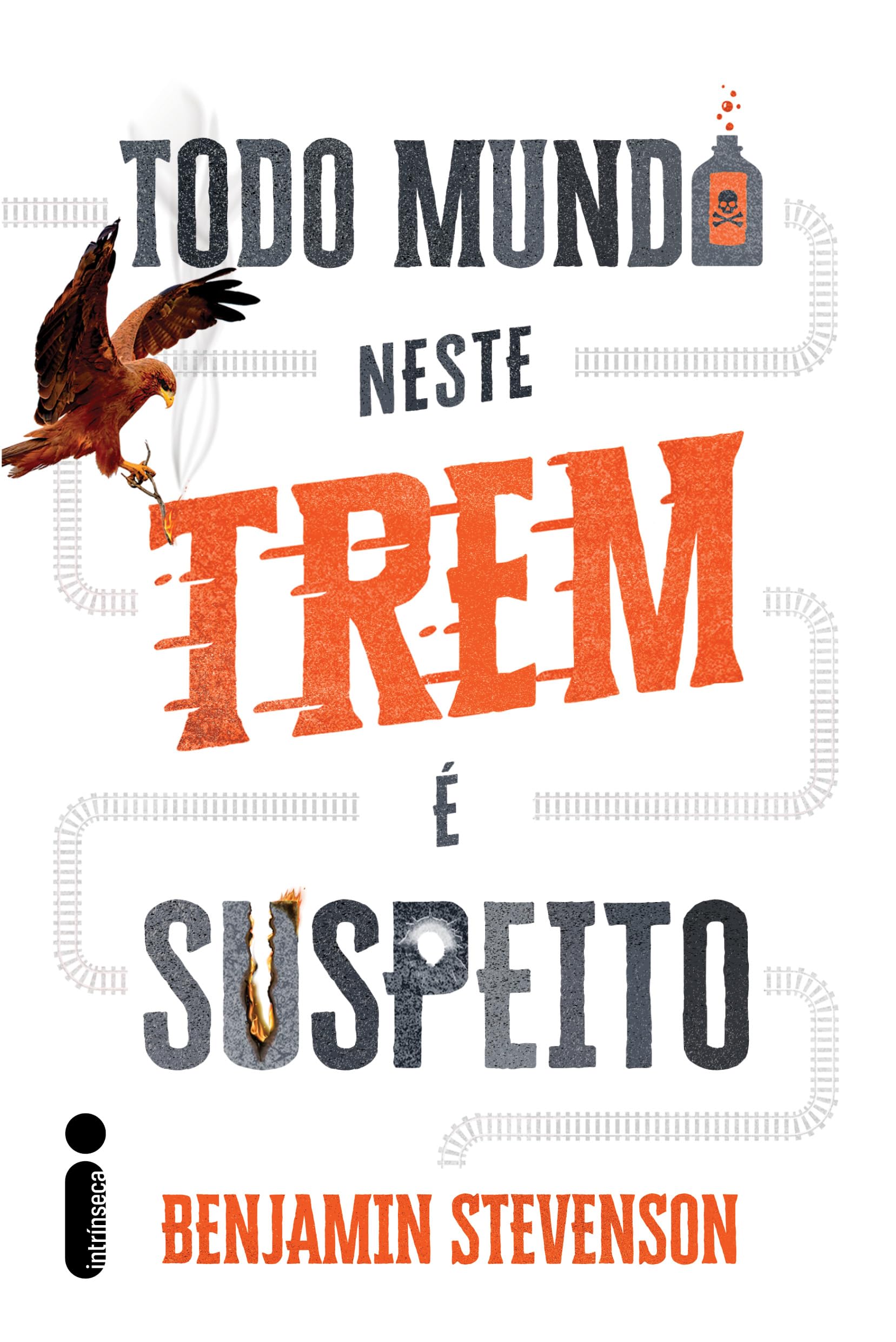Todo mundo neste trem é suspeito, de Benjamin Stevenson (Intrínseca).  Após ficar famoso por seu true crime sobre a própria família, em que literalmente todos já mataram alguém, Ernest Cunningham sofre pressão de sua agente e da editora para publicar um livro novo, desta vez de ficção. Lançado em 2 de janeiro. por Reprodução