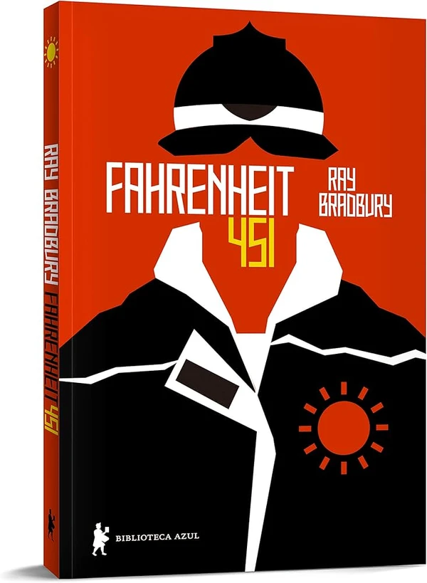 Montag - Fahrenheit 415, de Ray Bradbury (Bibliotecs Azul). Guy Montag é um bombeiro. Sua profissão é atear fogo nos livros. Em um mundo onde as pessoas vivem em função das telas e a literatura está ameaçada de extinção, os livros são objetos proibidos, e seus portadores são considerados criminosos. Montag nunca questionou seu trabalho; vive uma vida comum, cumpre o expediente e retorna ao final do dia para sua esposa e para a rotina do lar. Até que conhece Clarisse, uma jovem de comportamento suspeito, cheia de imaginação e boas histórias.  por Reprodução