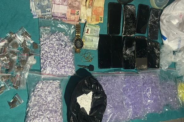 Material apreendido na ocorrência