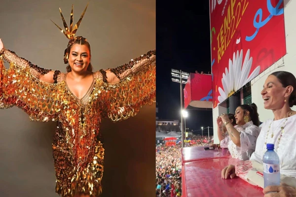 Prtea Gil é homenageada no camarote da família