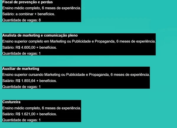 Simm oferece 428 vagas para esta terça-feira (6) por Captura de tela 