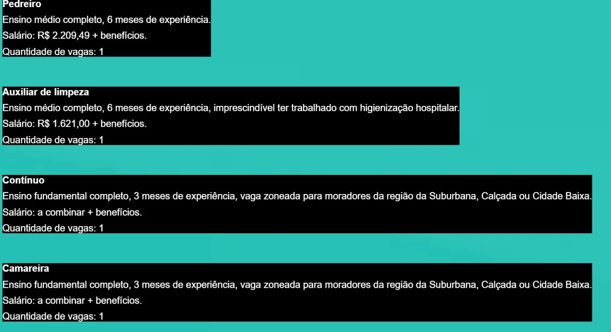 Simm oferece 428 vagas para esta terça-feira (6) por Captura de tela 