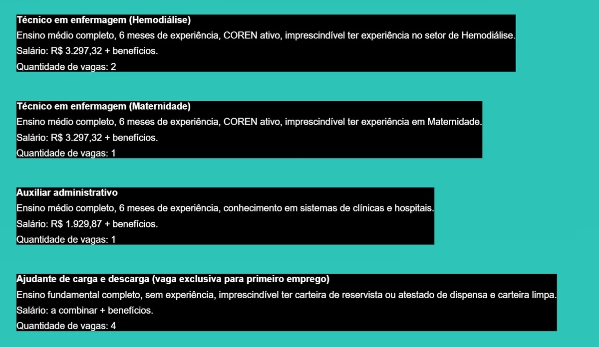 Simm oferece 428 vagas para esta terça-feira (6) por Captura de tela 