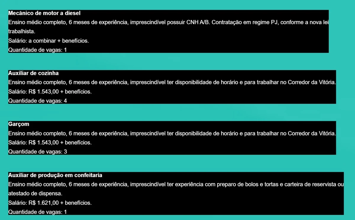 Simm oferece 428 vagas para esta terça-feira (6) por Captura de tela 
