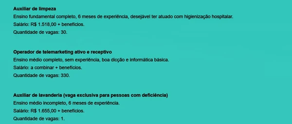 Veja vagas disponíveis por Reprodução