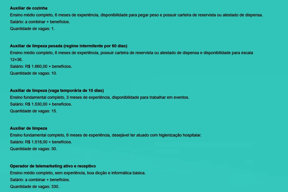 Veja vagas disponíveis por Reprodução