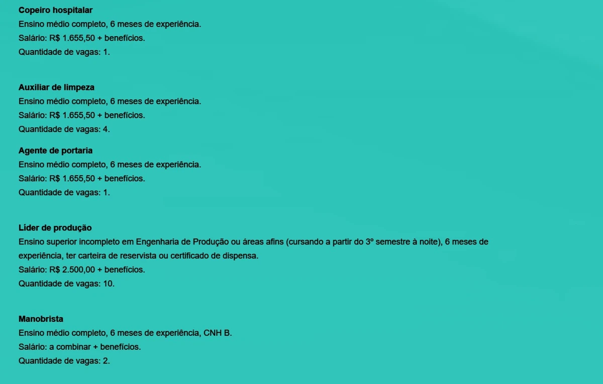 Veja vagas disponíveis por Reprodução