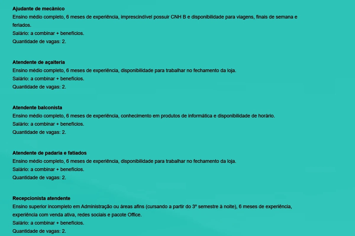 Veja vagas disponíveis por Reprodução