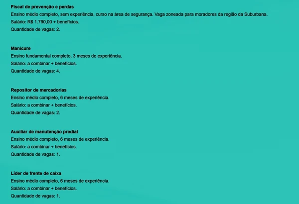 Veja vagas disponíveis por Reprodução