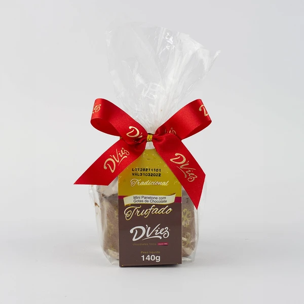 Mini Panetone com Gotas de Chocolate Trufado Tradicional 140g (lote: 251027) por Reprodução