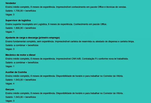 Vagas do SIMM por Reprodução