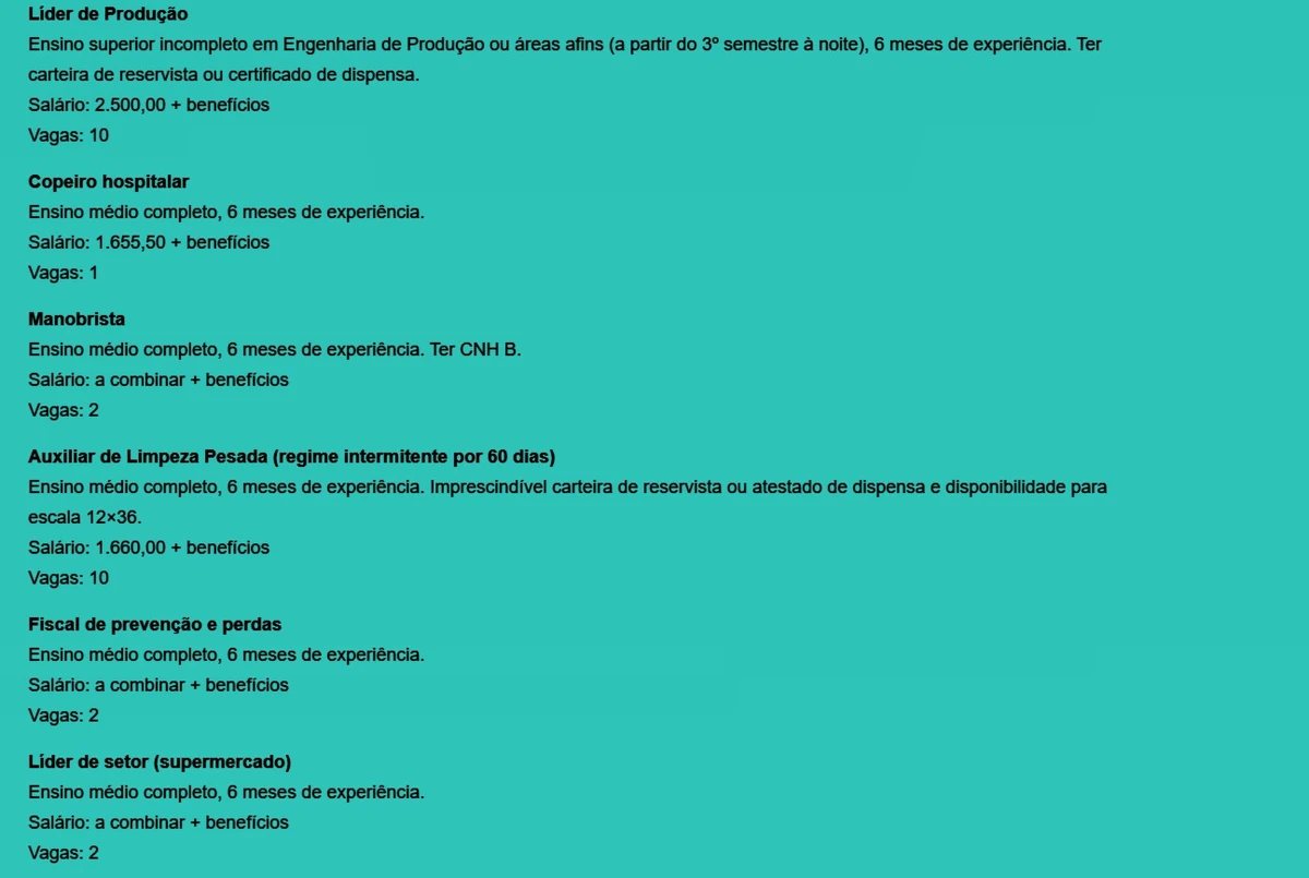 Vagas do SIMM por Reprodução