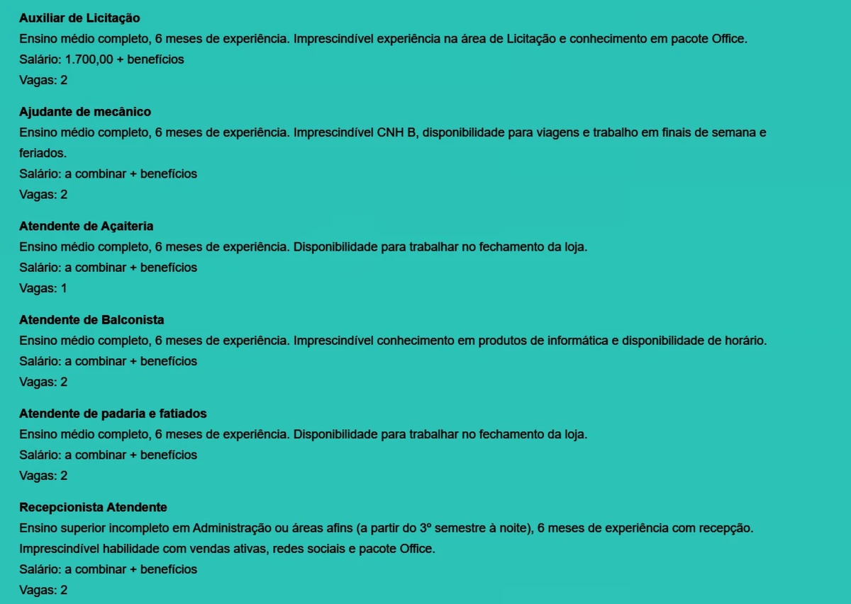 Vagas do SIMM por Reprodução