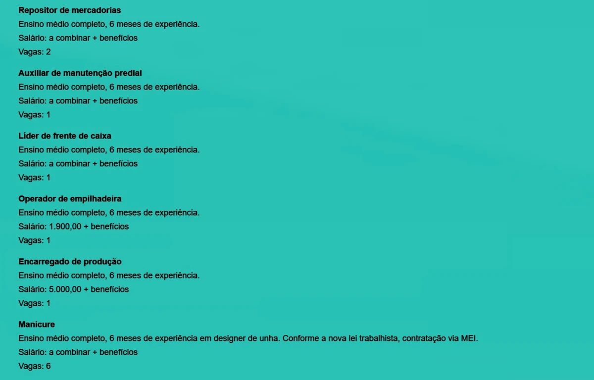 Vagas do SIMM por Reprodução