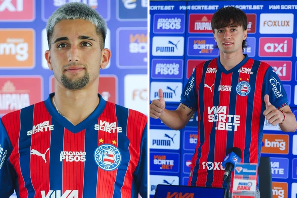 Cristian Olivera e Román Gómez foram apresentados pelo Bahia