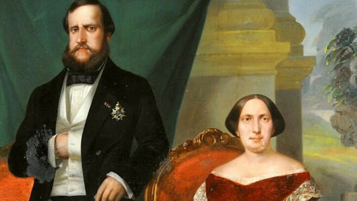 Imperatriz Teresa Cristina  com Dom Pedro II por Wikimedia Commons 