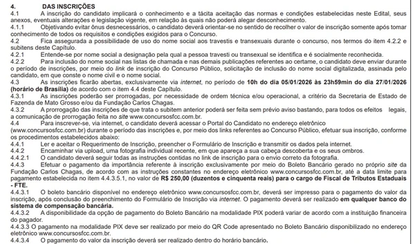 Salário de R$ 32,9 mil: inscrições para concurso da Sefaz terminam em breve por Captura de tela