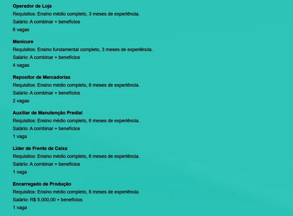 Vagas do SIMM por Reprodução