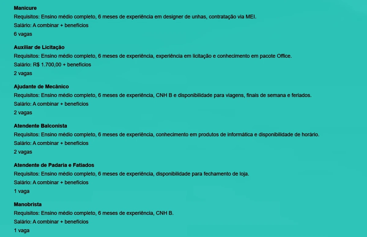 Vagas do SIMM por Reprodução
