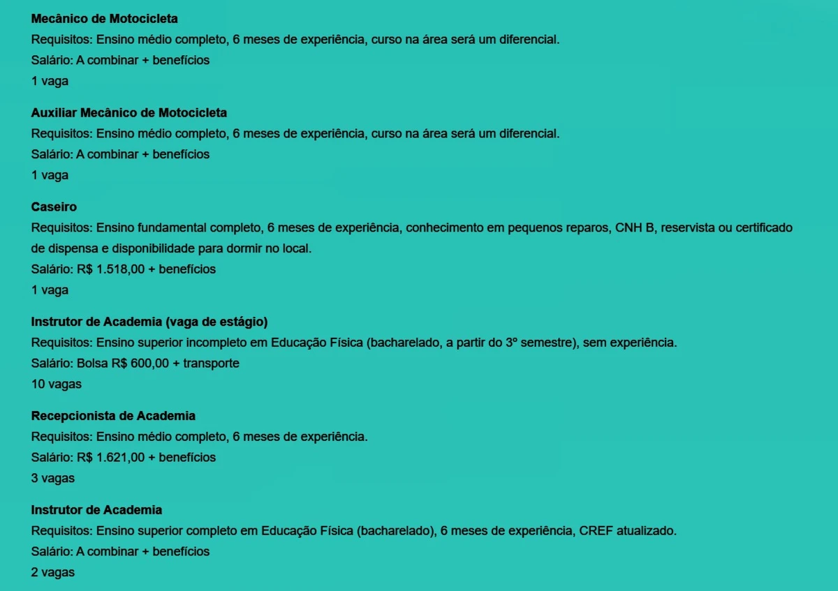 Vagas do SIMM por Reprodução