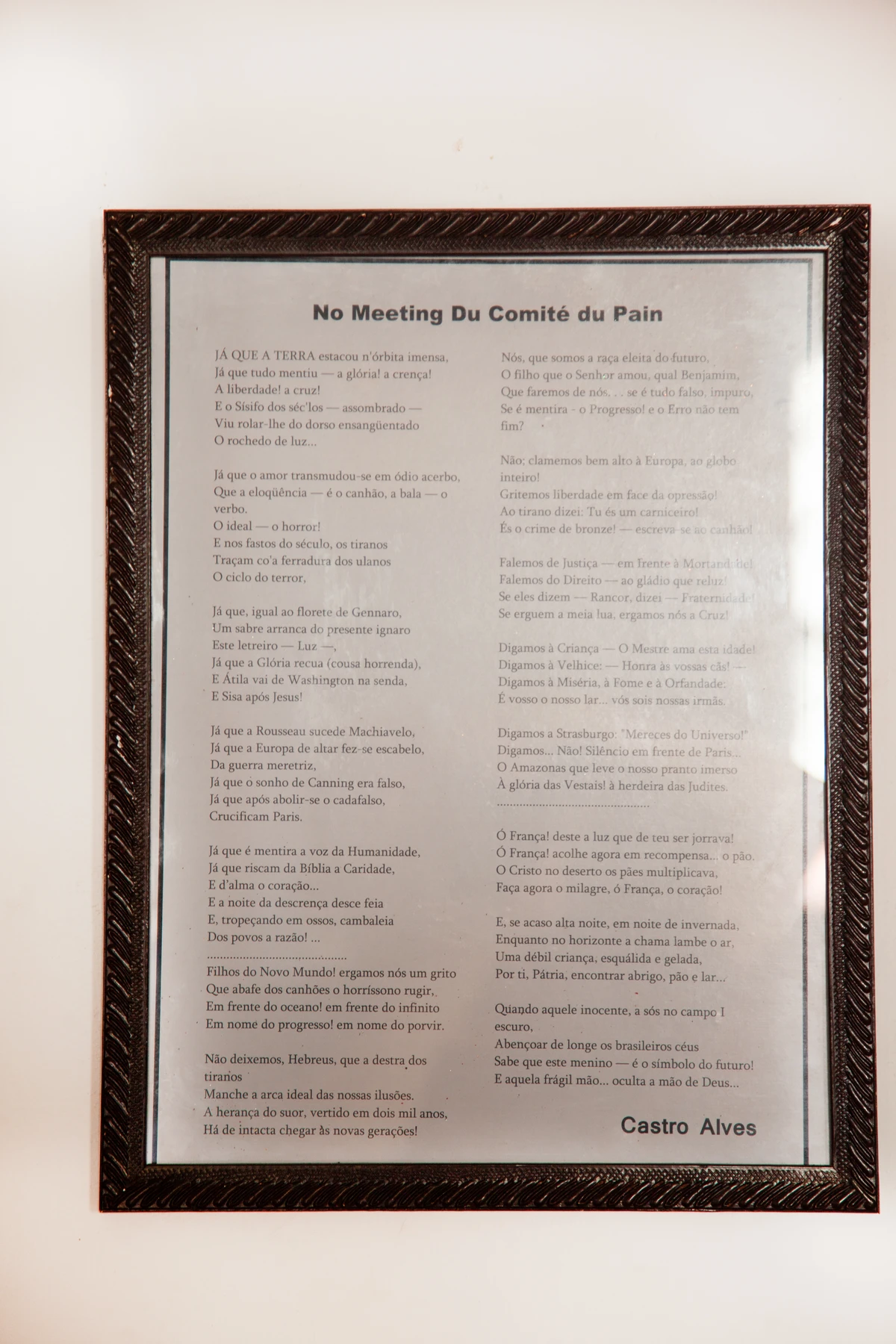 Poema recitado por Castro Alves na ACB por Sora Maia/CORREIO