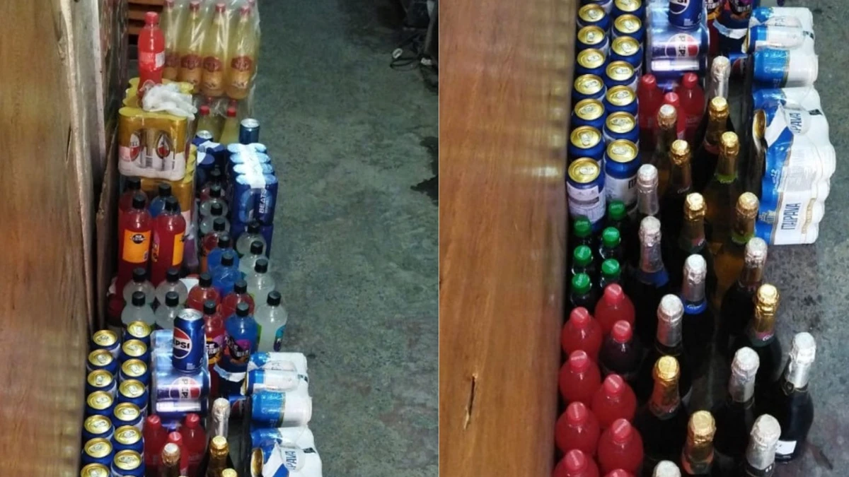 Bebidas apreendidas no bairro da Ribeira