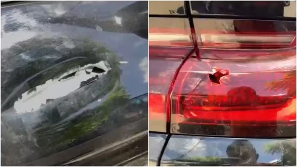 Carro do empresário foi atingido por tiros por Reprodução