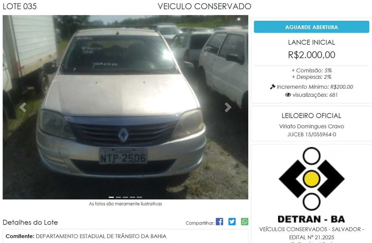 Leilão do Detran por Reprodução