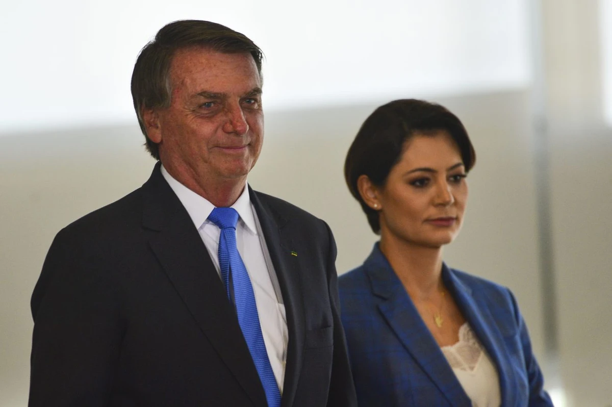Michellle Bolsonaro e Jair Bolsonaro durante a gestão do ex-presidente da República por Marcelo Camargo/Agência Brasil