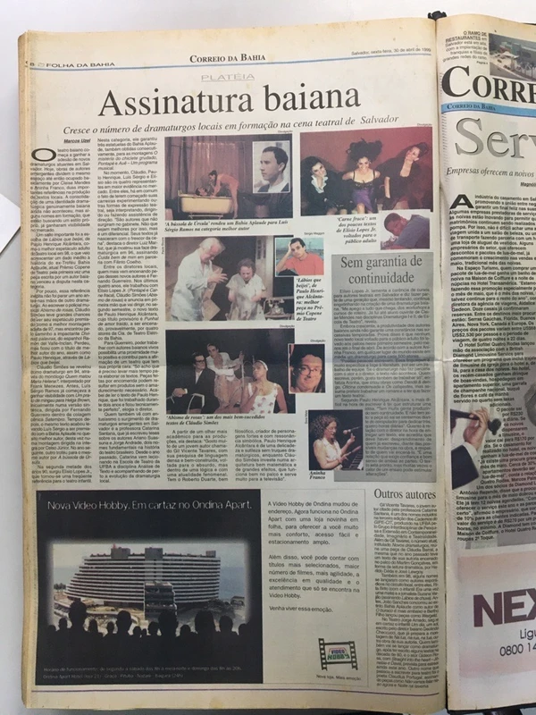 No início da carreira, Wagner já era notícias nas páginas do CORREIO por Reprodução