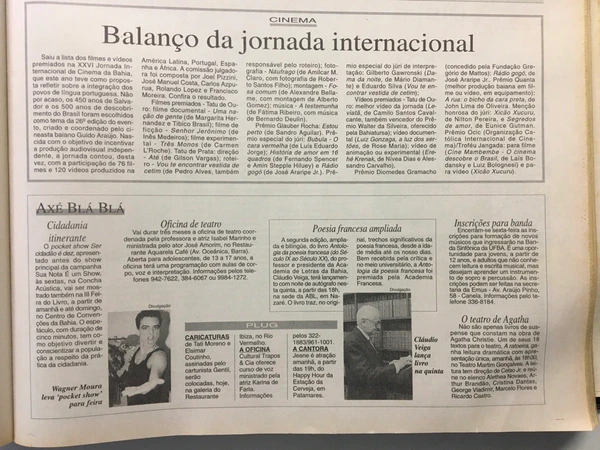 No início da carreira, Wagner já era notícias nas páginas do CORREIO por Reprodução