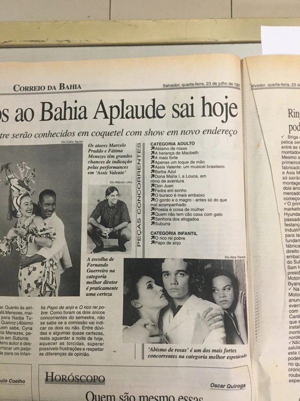 No início da carreira, Wagner já era notícias nas páginas do CORREIO por Reprodução