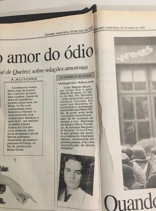 No início da carreira, Wagner já era notícias nas páginas do CORREIO por Reprodução