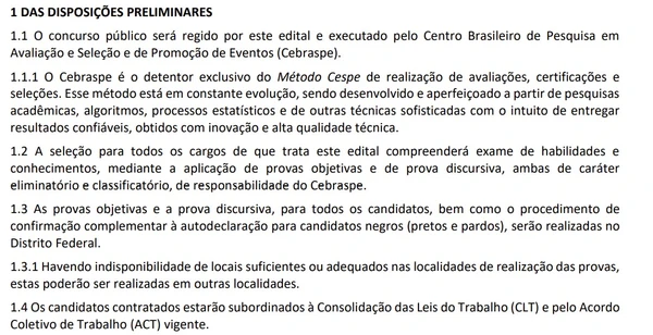 Edital da VALEC é publicado com 65 vagas e salário inicial de R$ 10,8 mil por Captura de tela