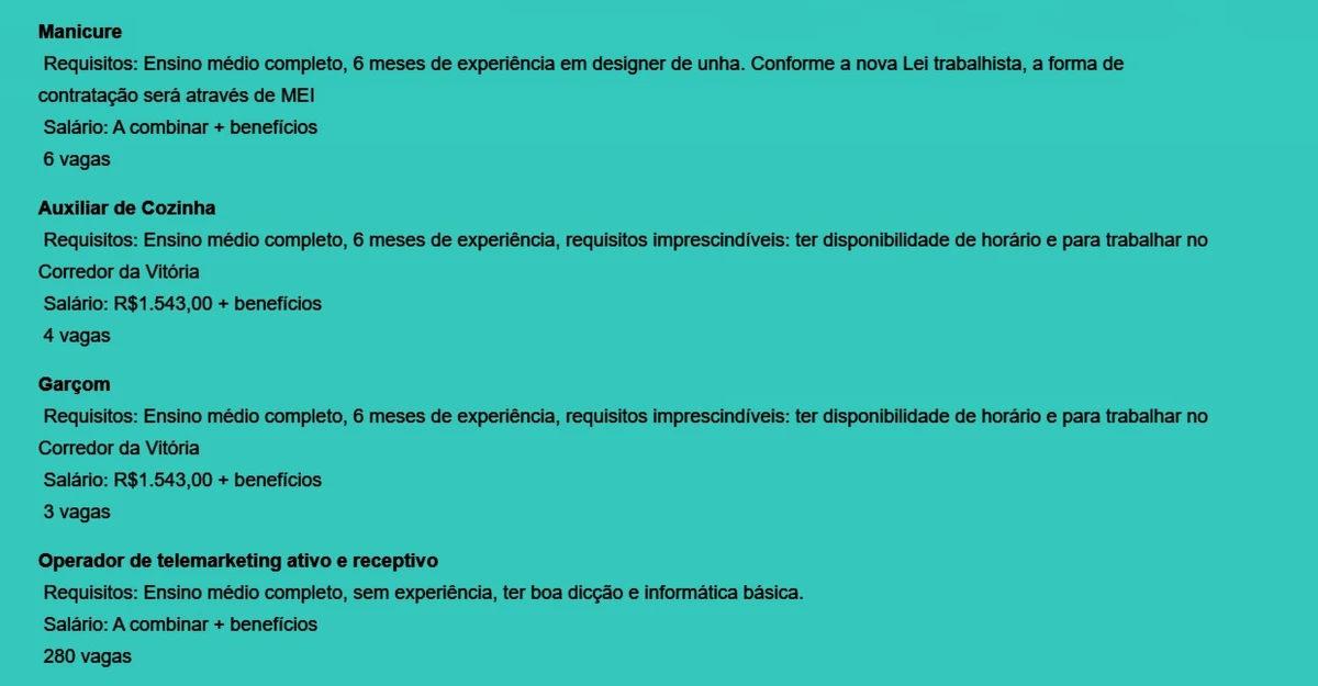 Veja vagas disponíveis por Reprodução