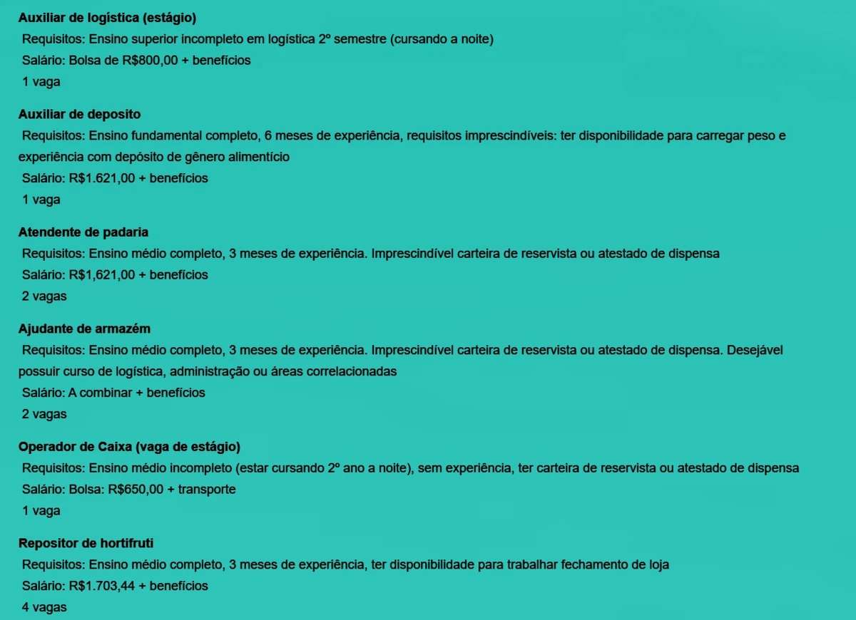 Veja vagas disponíveis por Reprodução