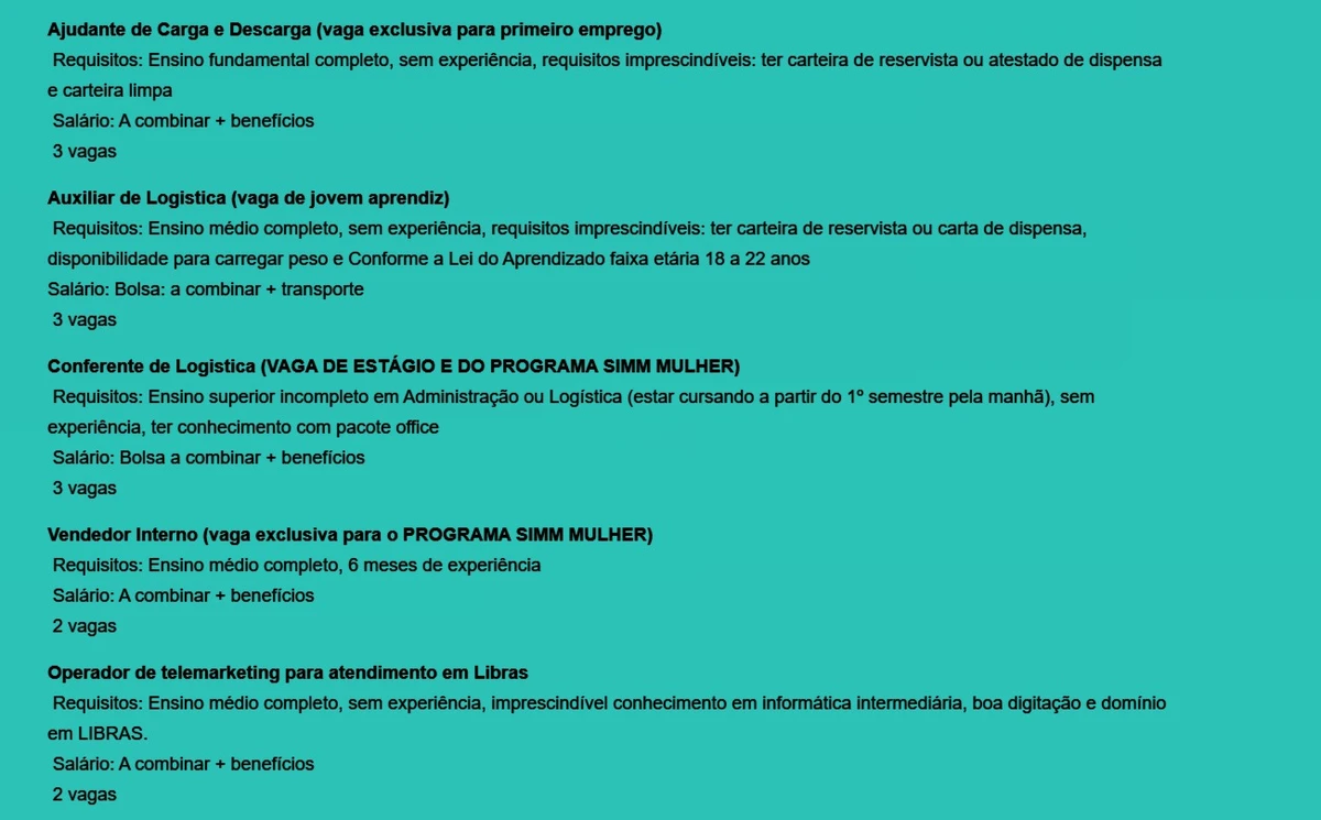 Veja vagas disponíveis por Reprodução