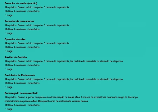 Veja vagas disponíveis por Reprodução