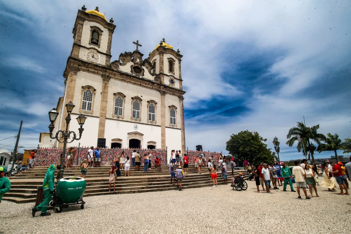 Basílica do Senhor do Bonfim na véspera da lavagem por Arisson Marinho/CORREIO