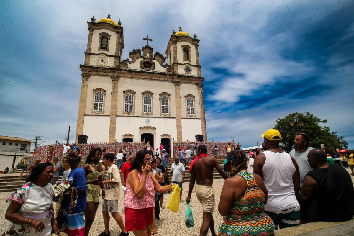 Basílica do Senhor do Bonfim na véspera da lavagem por Arisson Marinho/CORREIO