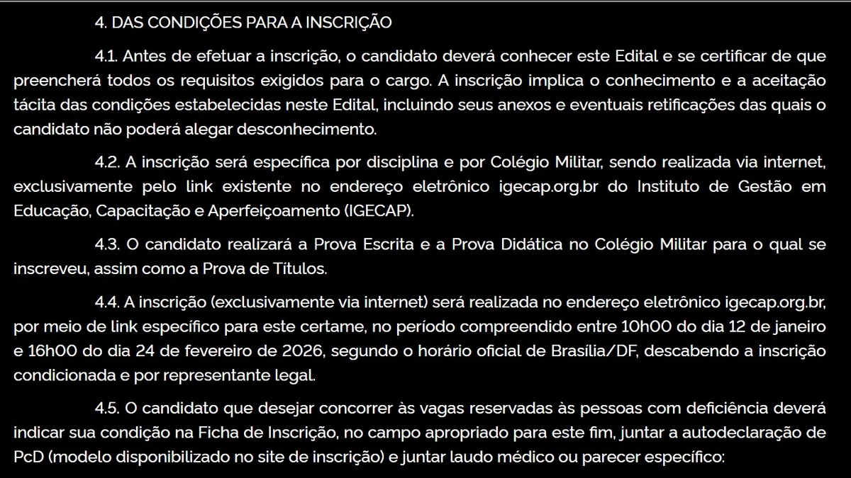 Exército abre concurso com salário de até R$ 13,2 mil; há vagas na Bahia e mais oito estados por Captura de tela