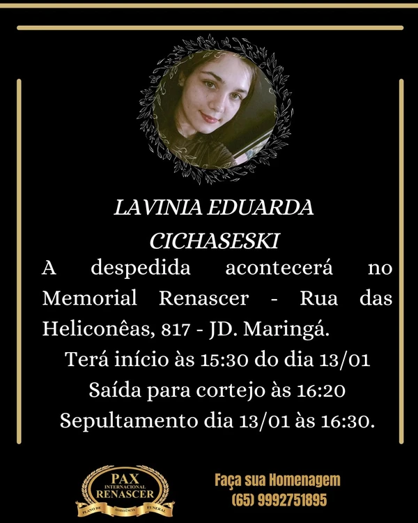 Lavínia Eduarda Cichaseski por Reprodução