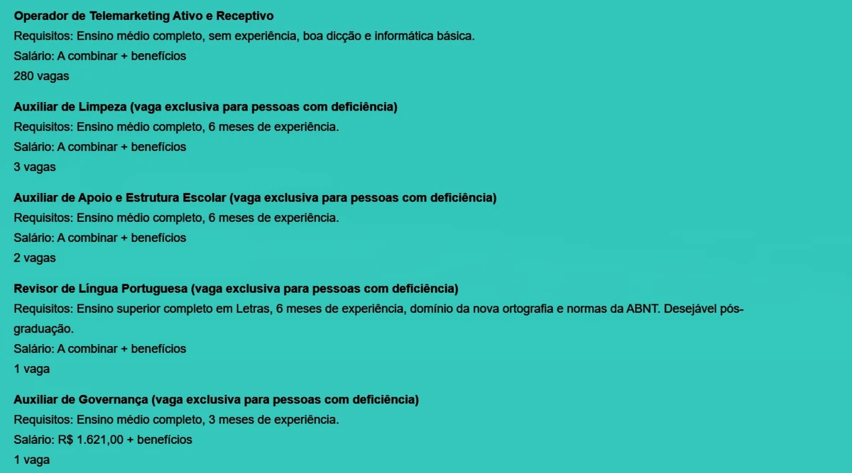 Veja vagas disponíveis por Reprodução