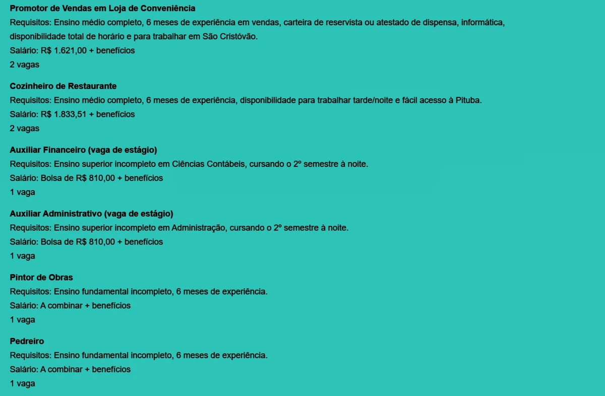 Veja vagas disponíveis por Reprodução