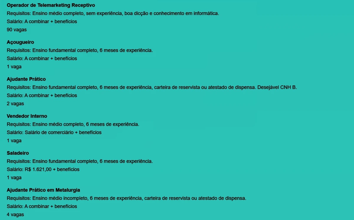 Veja vagas disponíveis por Reprodução