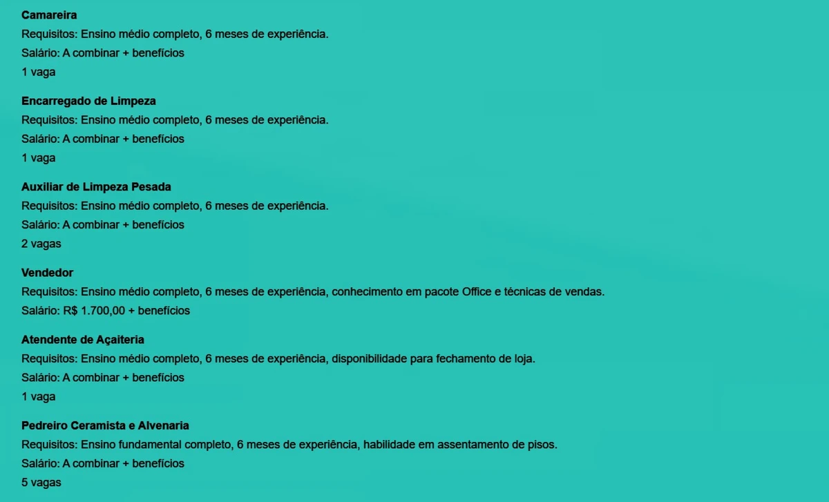 Veja vagas disponíveis por Reprodução