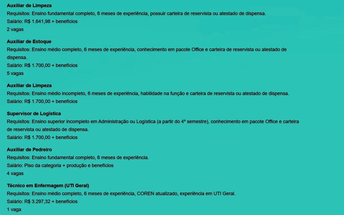 Veja vagas disponíveis por Reprodução