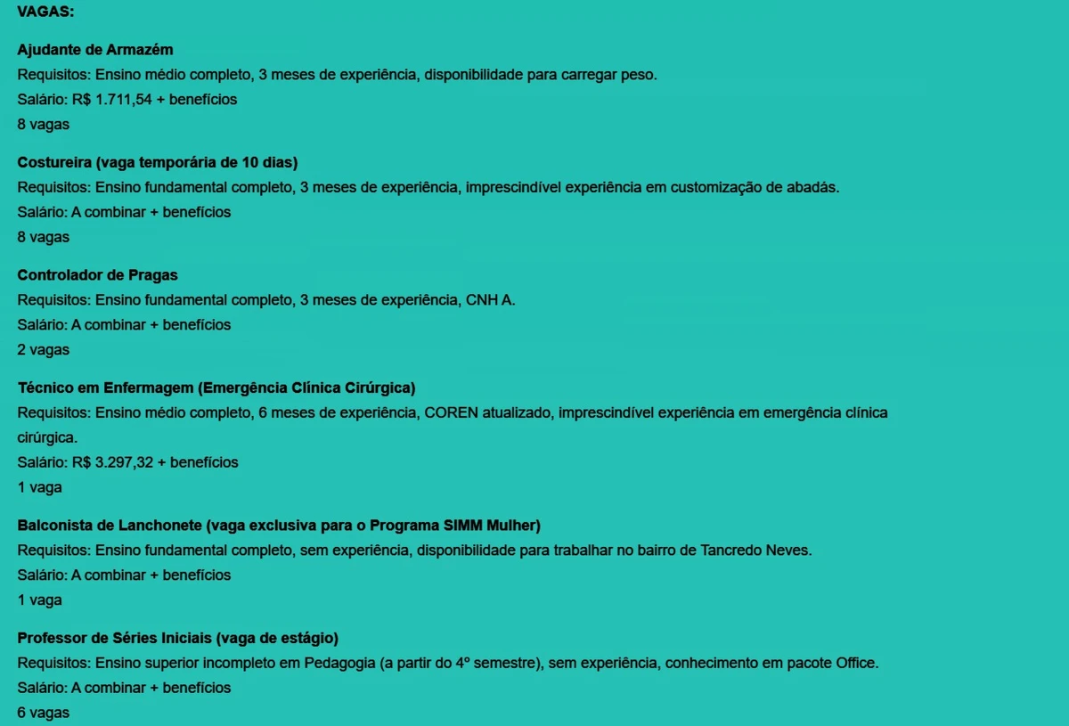 Veja vagas disponíveis por Reprodução