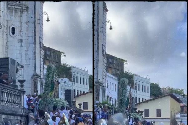 Imagem do Senhor do Bonfim sai da Basílica da Conceição da Praia
